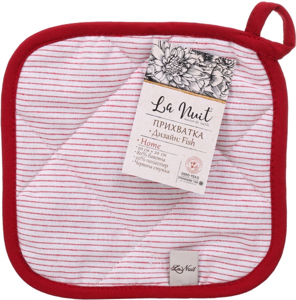 Прихватка червона смужка 20x20 см червоний La Nuit 