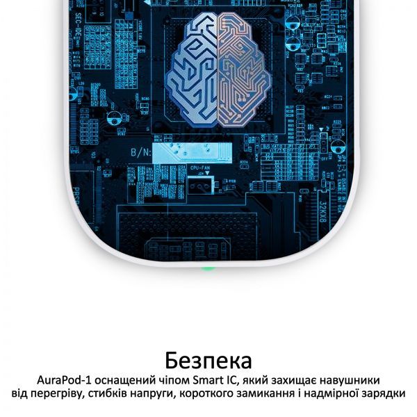 Бездротовий зарядний пристрій Promate AuraPod-1 5W для AirPods White