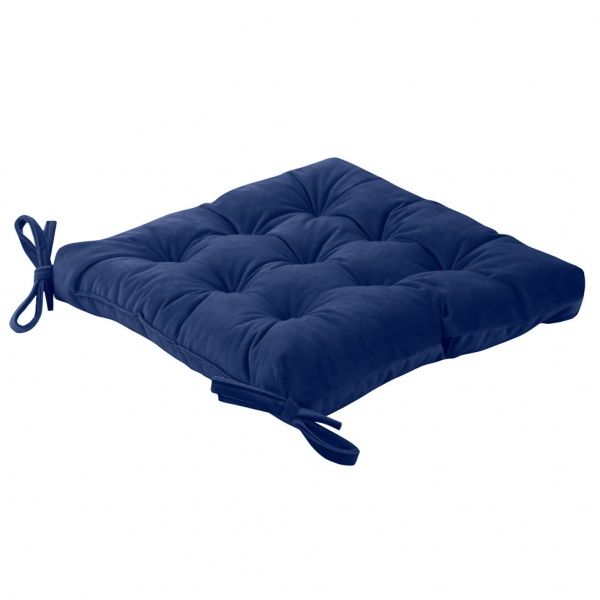 Подушка на стілець Velour 40х40 см синій Decora textile