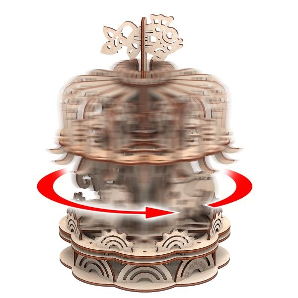 Дерев'яний 3D-конструктор Mr.Playwood Карусель механічна 10403