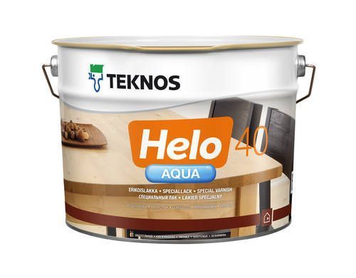 Лак універсальний поліуретановийHelo AQUA 40 TEKNOS напівглянець безбарвний 9кг
