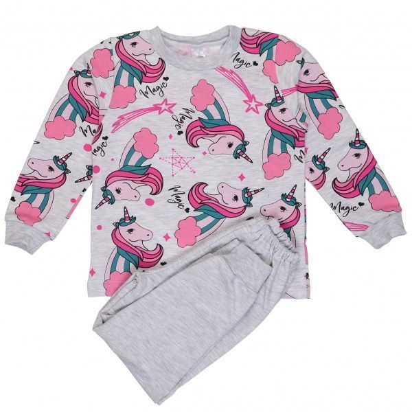 Піжама дитяча для дівчинки Татошка 0102202 р.122 сірий із рожевим 