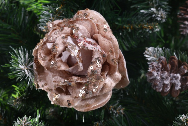 Цветок декоративный DH8055030 шампань 11х5х11 см