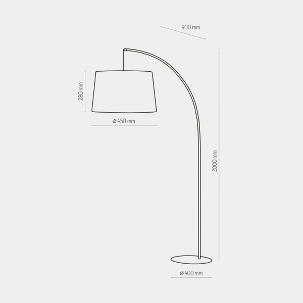 Торшер TK Lighting Hang 1PL-5077 15 Вт E27 білий 
