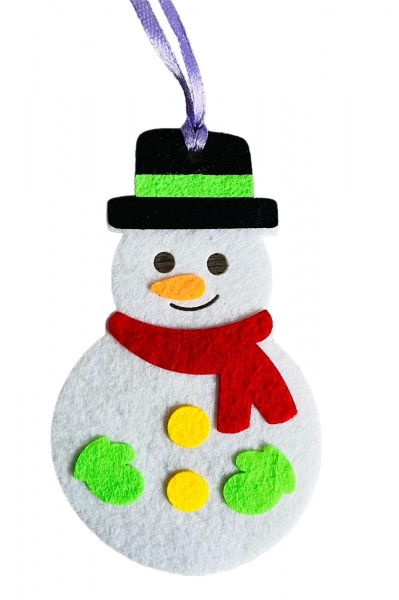 Декоративная подвеска Аплі-Краплі Снеговик 12 см разноцветный