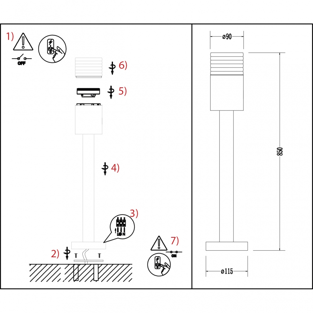 Светильник садовый Hopfen STARK LL-ACRYL-GX53 SBK GX53 IP54 черный