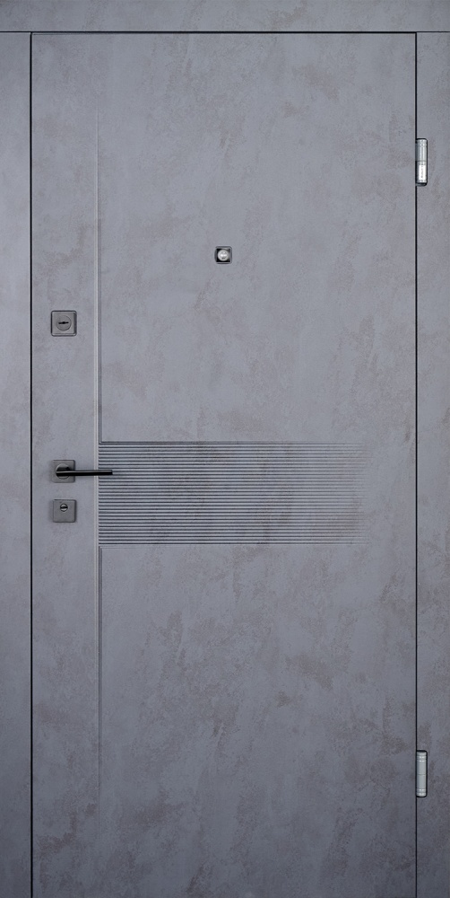 Двері вхідні Abwehr АМ (485+0) 086 Л (Бантр + Б) 2GEN Аvers бетон антрацит / білий 2050х860 мм ліві