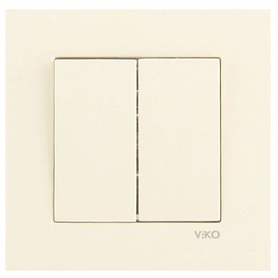 Вимикач подвійний Viko Karre 25.33.0010 кремовий