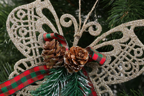 Декоративна підвіска Метелик з декором 15x15 см HF20Y2-06 золотий