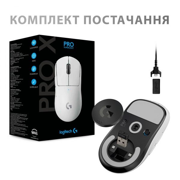 Мышка Logitech G Pro X Superlight Wireless White (L910-005942) 