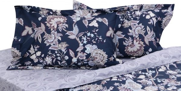 Комплект постільної білизни Night 1,5 200TC синій із сірим La Nuit 