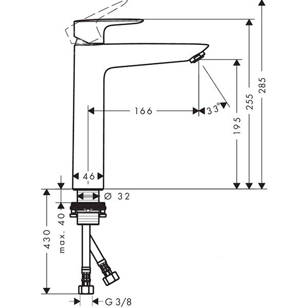 Смеситель для умывальника Hansgrohe MySport XL 71112000