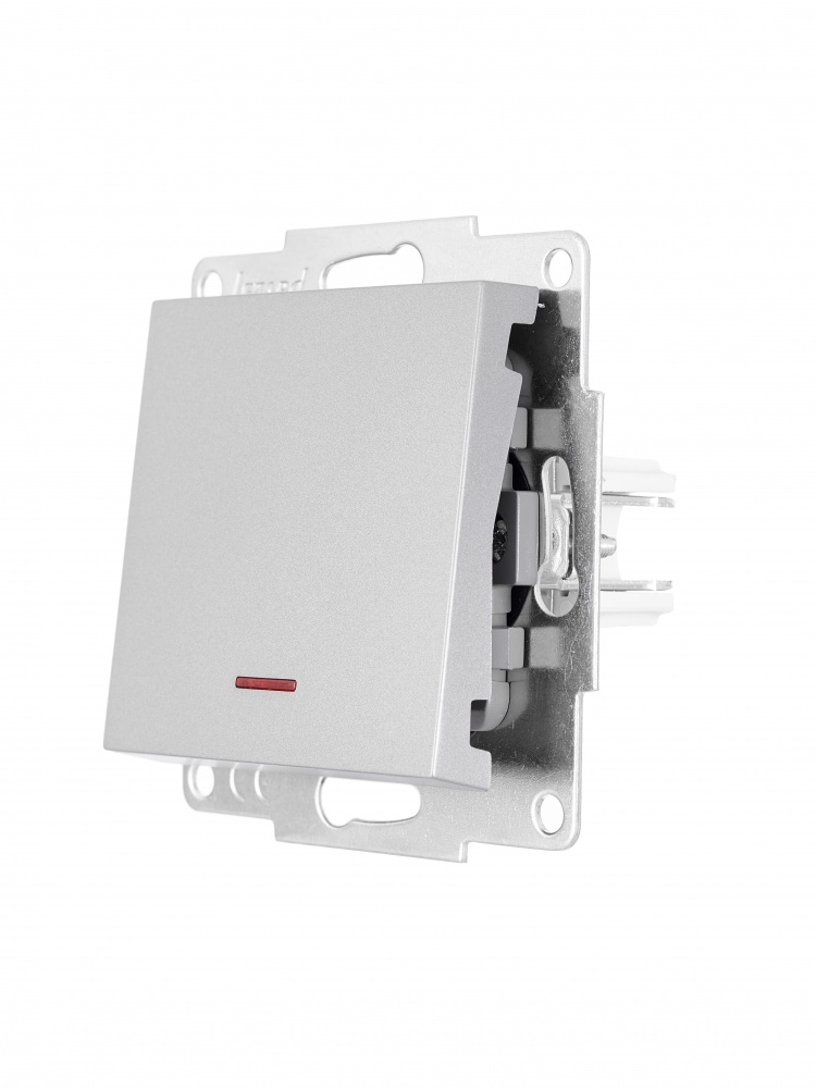 Вимикач одноклавішний Lezard Vesna з підсвіткою сірий 742-3588-111