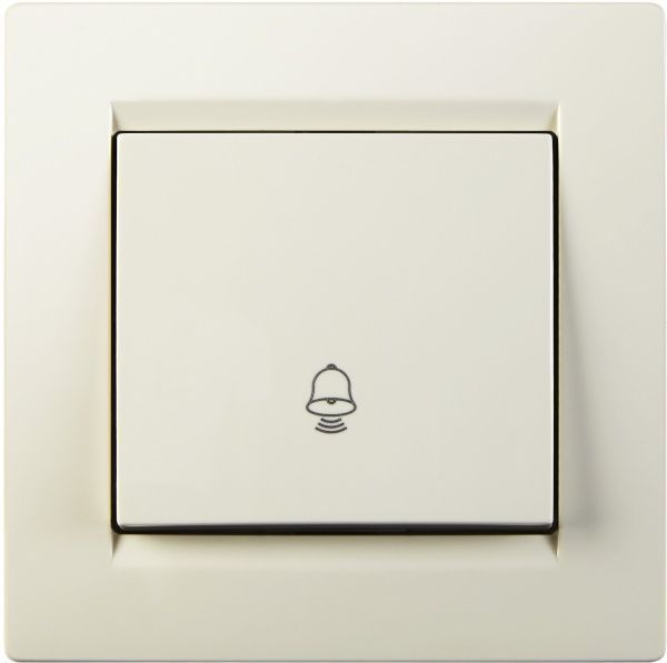 Выключатель кнопочный одноклавишный UP! (Underprice) One без подсветки 220В крем 706-0303-103