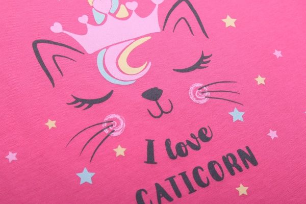 Футболка для дівчаток Luna Kids з принтом I Love Caticorn р.122 рожевий 