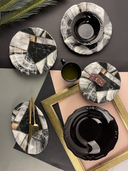 Блюдо овальне Tiffany Black 27 см Porser Porselen 