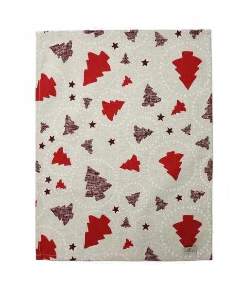 Серветка декоративна Прованс Christmas tree 35x45 см бежево-червоний 