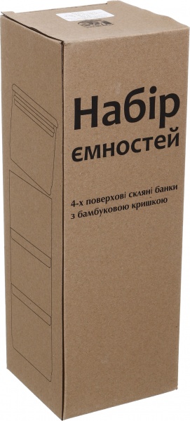 Набор емкостей на бамбуковой подставке 400 мл h-26,5 см 7089-2 S&T