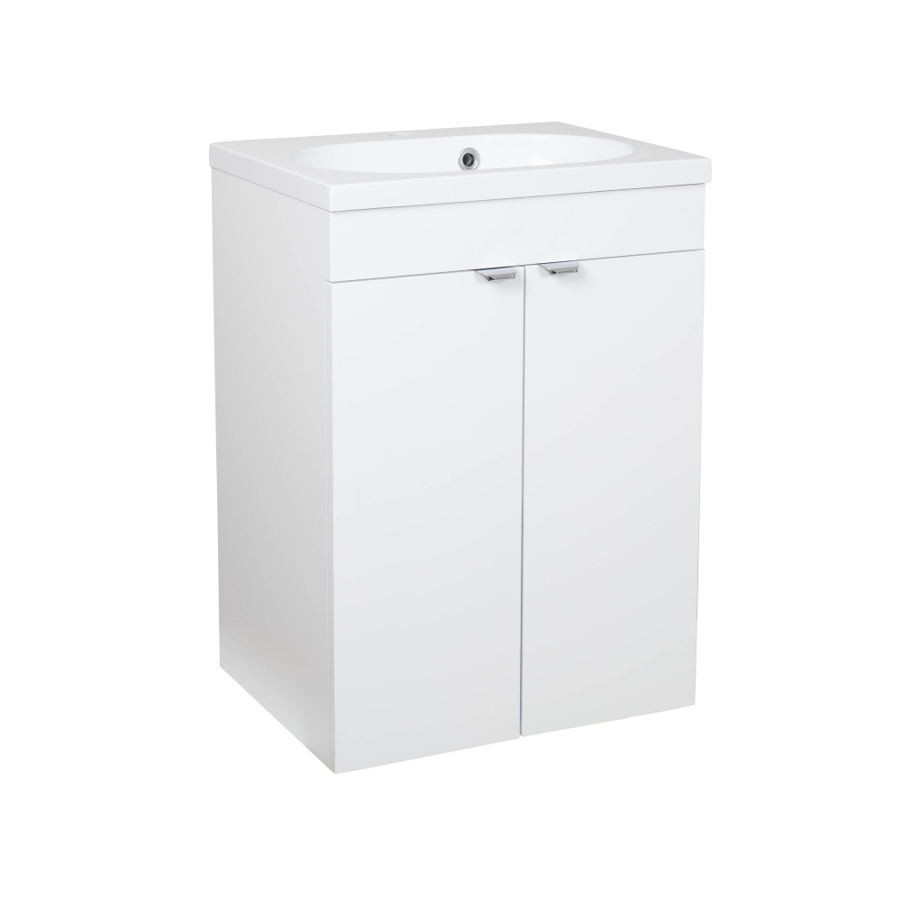 Тумба RIO (білий мат) з умивальником Status 50 см