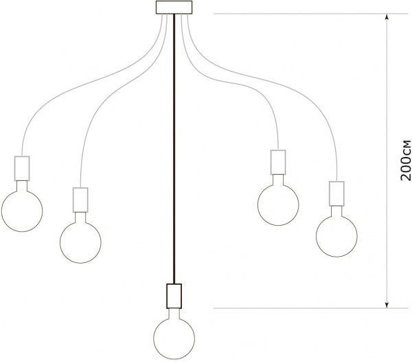 Люстра подвесная Светкомплект Паук EC 203 3x40 Вт E27 черный 