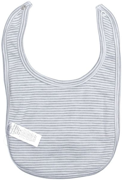 Нагрудник детский Фламинго полоска белый с серым 655-222-9 