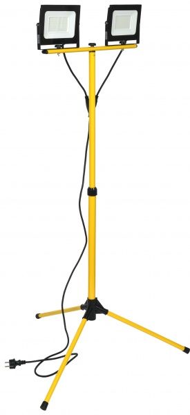 Прожектор IEK с штативом СДО 06-2x50Ш 6500 K 100 Вт IP65 черный/желтый 