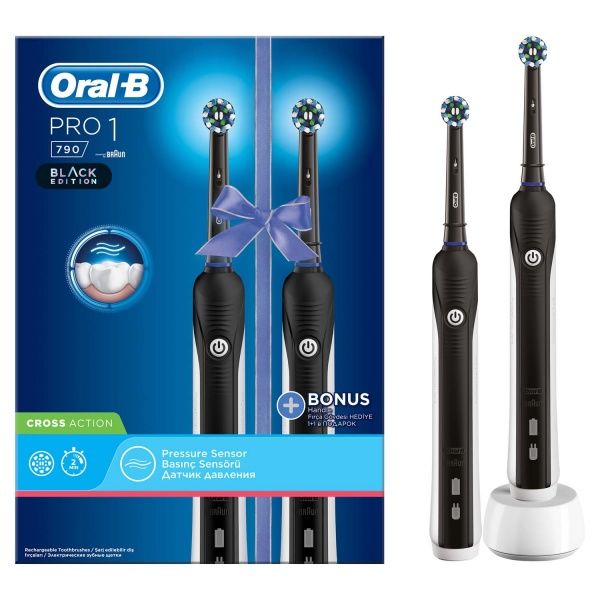 Набор электрических зубных щеток Oral-B PRO Braun 1/790 1+1 Black