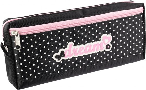 Пенал шкільний Dreams 2 відділення Olli рожевийчорний