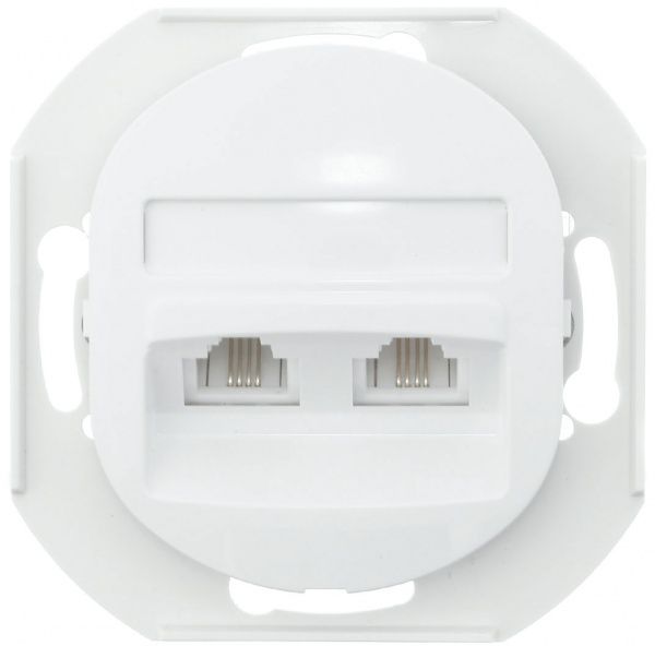 Розетка телефонна подвійна Aling-Conel Eon білий E613.0