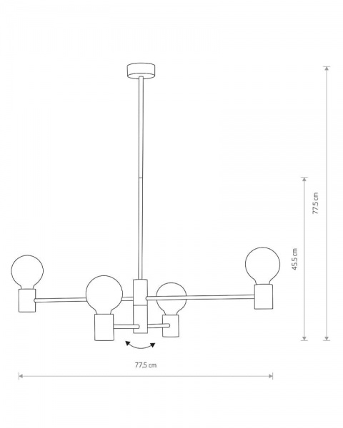 Люстра подвесная Nowodvorski Radius 4x60 Вт E27 черный 7931 