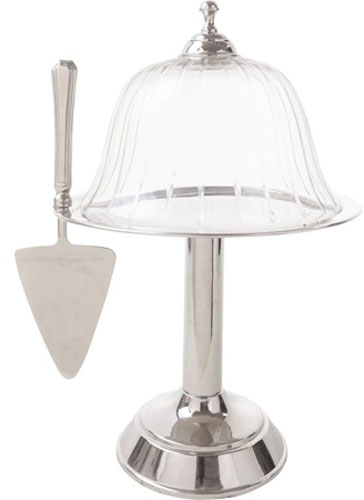 Тортниця на ніжці зі скляним куполом Royal 23х23х35 см 5606 HOFF 