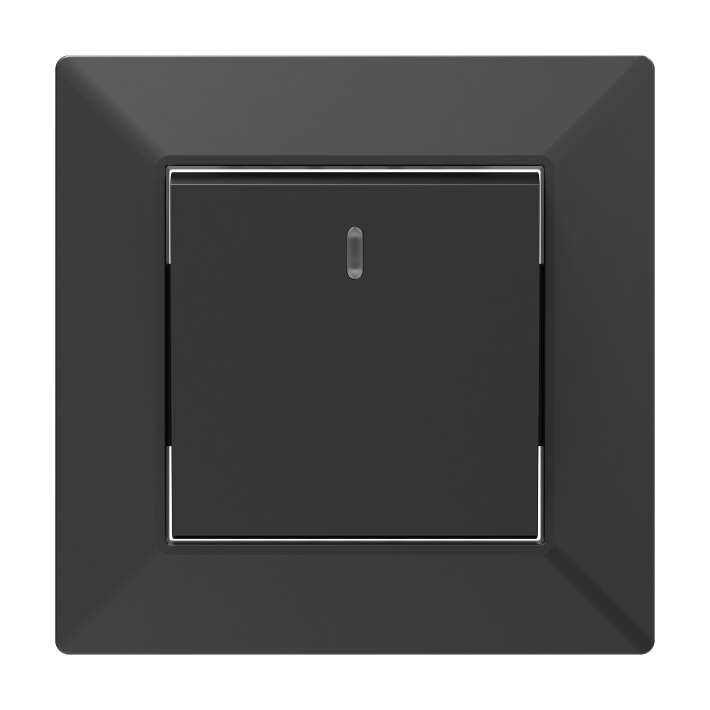 Выключатель одноклавишный HausMark Alta с подсветкой черный