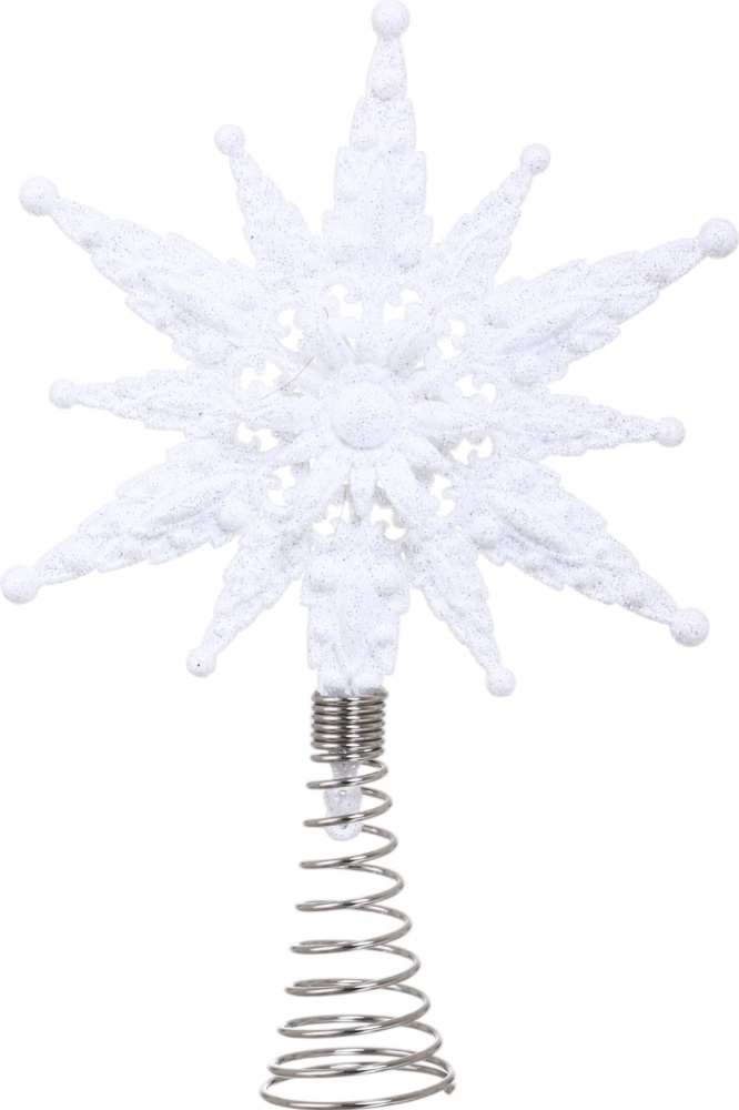 Верхівка для ялинки Сніжинка з присипкою в асортименті d180 мм в асортименті