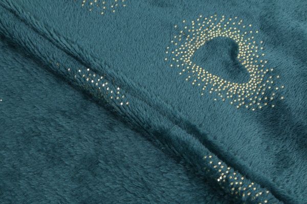 Плед Basic Shine Hearts 160x200 см темно-зеленый с рисунком La Nuit 