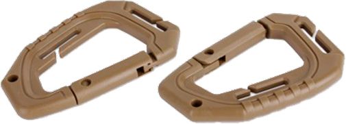 Карабін Mil-Tec тактичний пластиковий TACTICAL CARABINER MOLLE (2 шт.) [120] Coyote, 9,3 cm