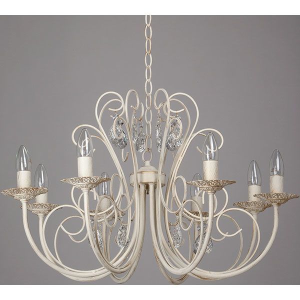 Люстра подвесная Vitaluce 8xE14 слоновая кость V1398/8 