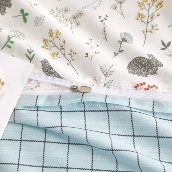 Комплект постельного белья Noto 2 белый с голубым La Nuit 