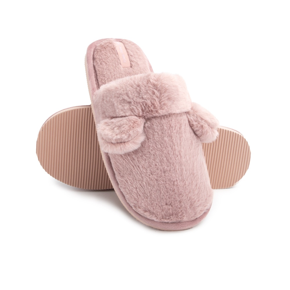 Тапки домашние Twins HS меховые с ушками р.38/39 розовый