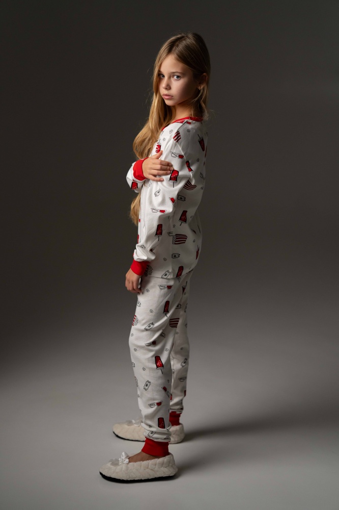 Пижама для девочек German Volf принт кока-кола р.128-134 молочный/с принтом 25124