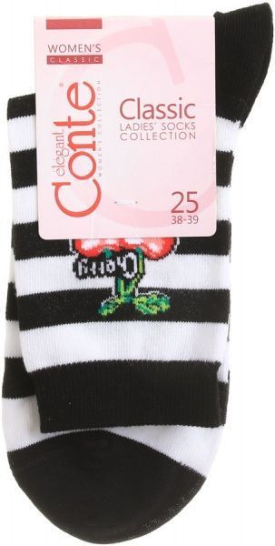 Шкарпетки Conte CLASSIC 7С-22СП 108 р. 25 чорний із білим 1 шт. 