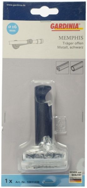 Тримач для карниза Gardinia Memphis відкритий одинарний набірний d16 мм чорний 