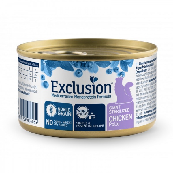 Консерва для стерилізованих котів Exclusion Giant Sterilized курка 85 г