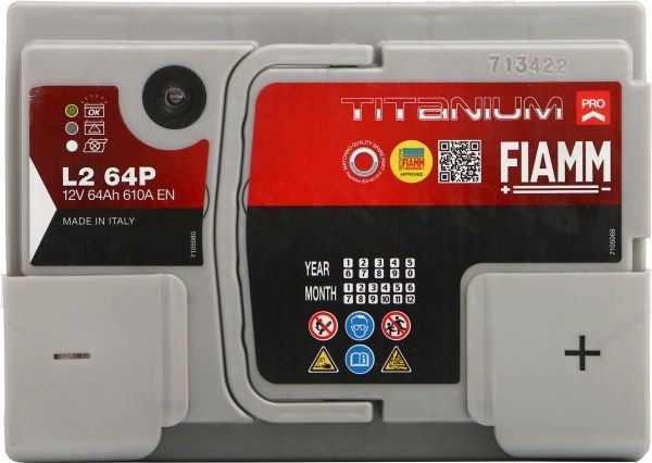 Акумулятор автомобільний FIAMM Titanium Pro L2 64P 64А 12 B «+» праворуч