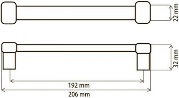 Меблева ручка DRU 09AL G2 192 мм хром DC