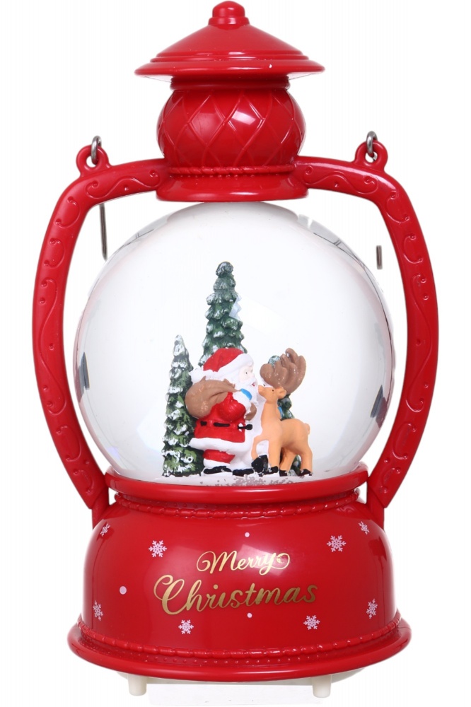 Ліхтар декоративний різдвяний сніжна куля 20.5 см JM2368