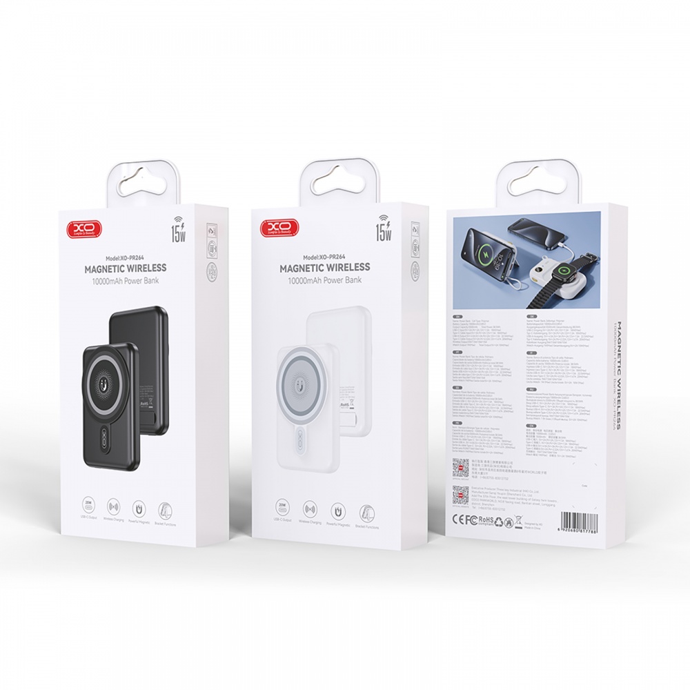 Повербанк із сонячною панеллю Xo PR264 10000 mAh black (PR264.black)