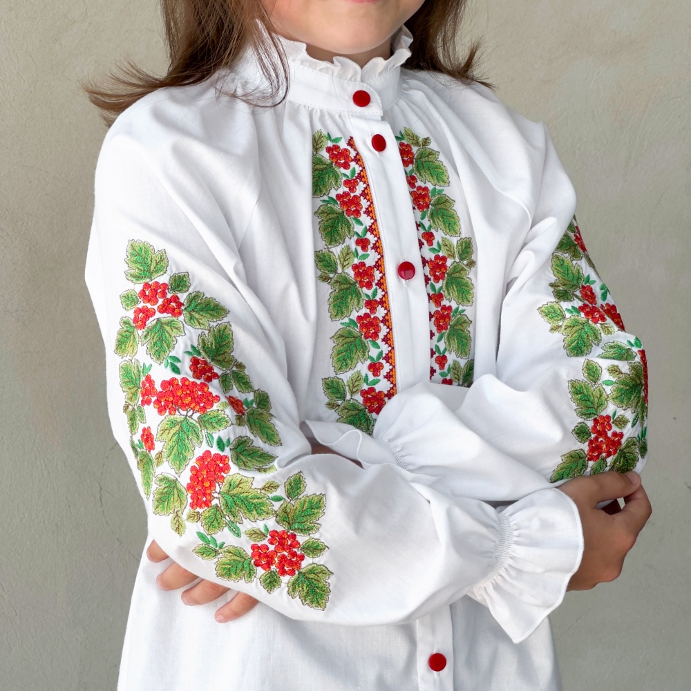 Вишиванка для дівчаток Едельвіка Калина р.152 білий 262-25/09