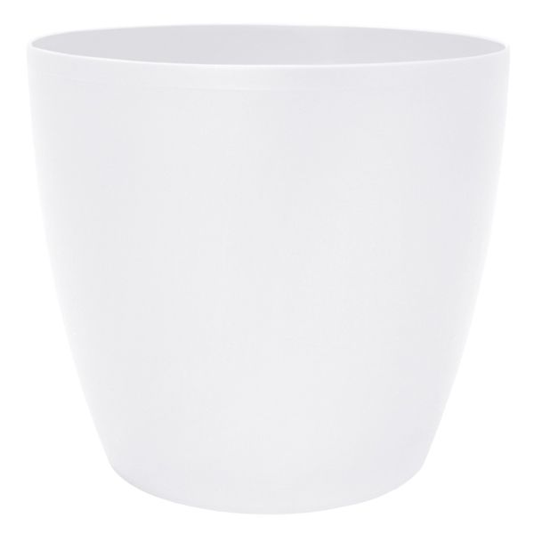 Горшок пластиковый Алеана Матильда круглый 7,6л белый (114095) 