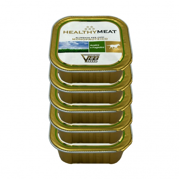 Корм для взрослых собак для всех пород Healthy Meat монопротеин 4+1 5х150 г утка и зеленая фасоль