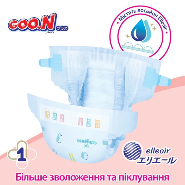 Подгузники Goo.N Plus NB до 5 кг 76 шт.